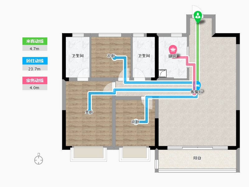 浙江省-金华市-义乌壹号院-129.00-户型库-动静线