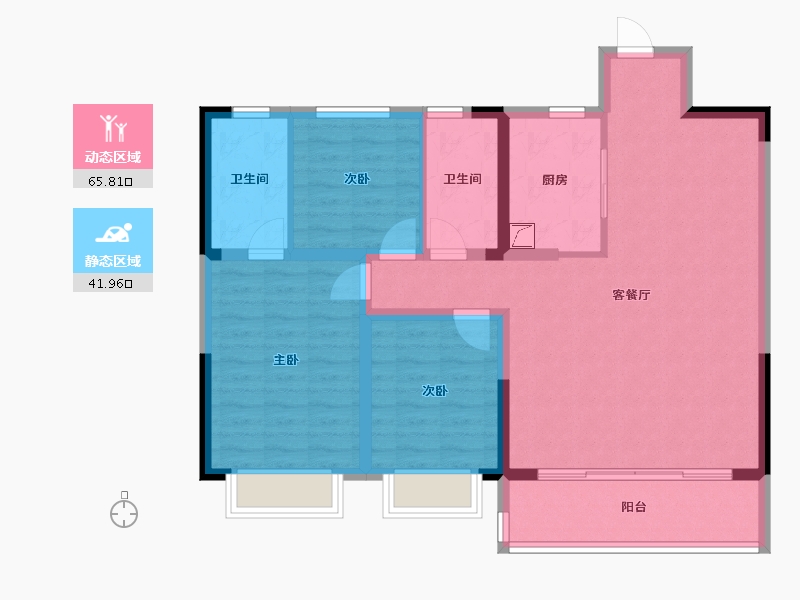 浙江省-金华市-义乌壹号院-129.00-户型库-动静分区