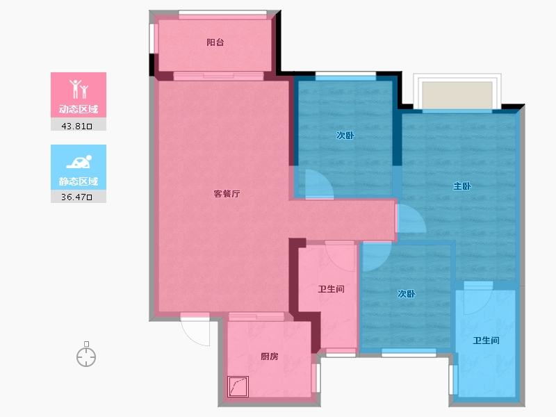 福建省-漳州市-龙湖双珑原著-75.00-户型库-动静分区