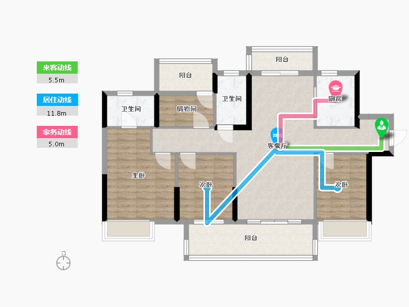 广东省-梅州市-奥园铂誉府-103.26-户型库-动静线