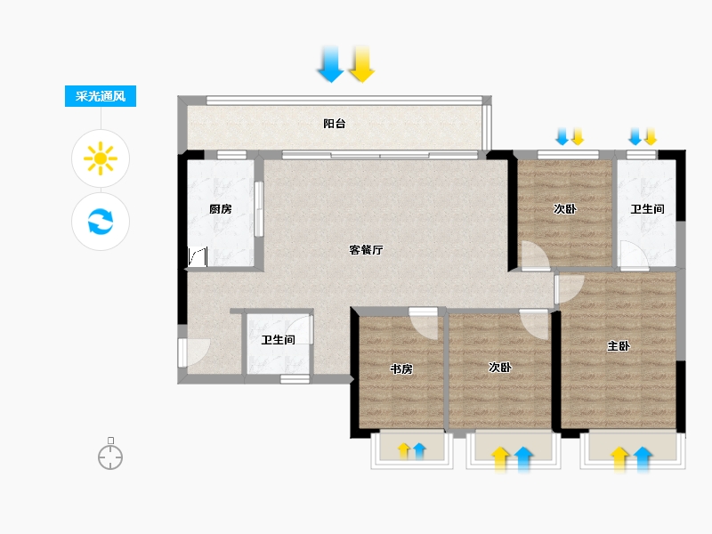 四川省-成都市-新城林屿溪-102.73-户型库-采光通风