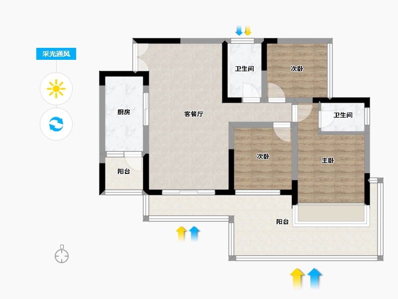 四川省-广安市-凰腾龙玺-84.00-户型库-采光通风