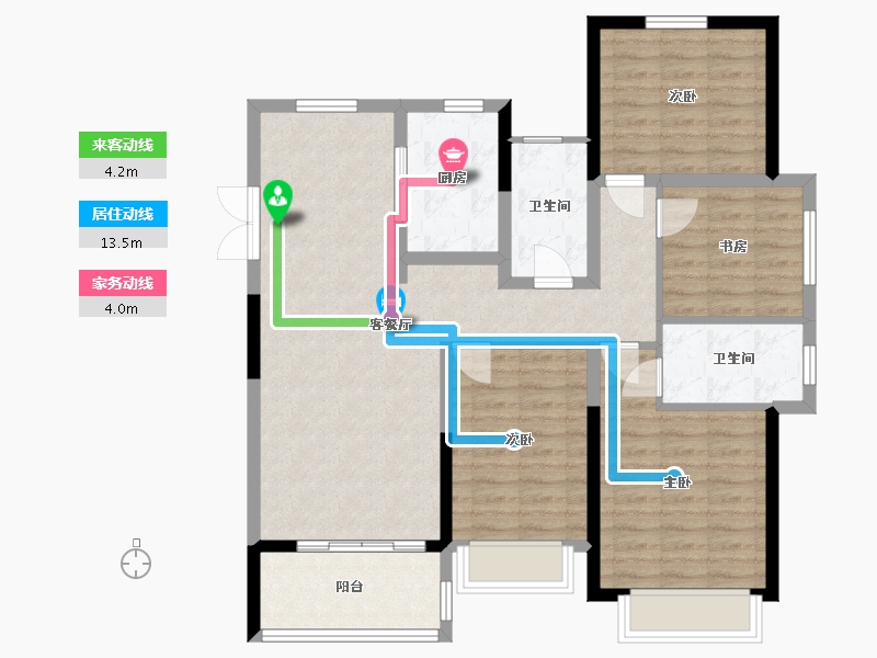 河南省-鹤壁市-东润如园-110.00-户型库-动静线