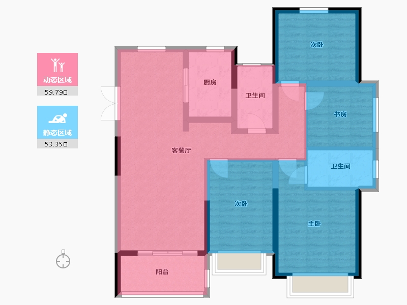 河南省-鹤壁市-东润如园-110.00-户型库-动静分区