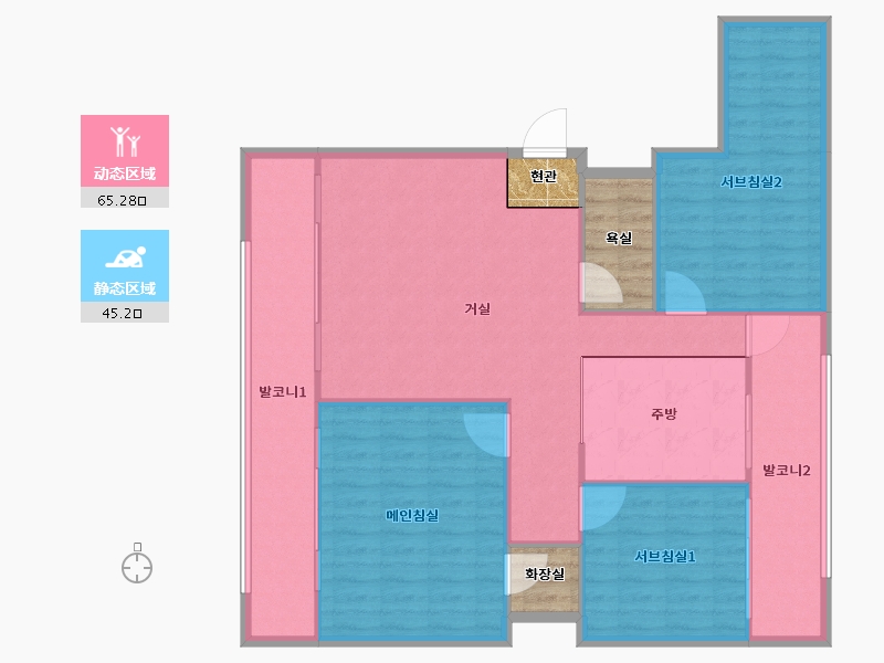 서울특별시-강동구-비앤비-110.60-户型库-动静分区