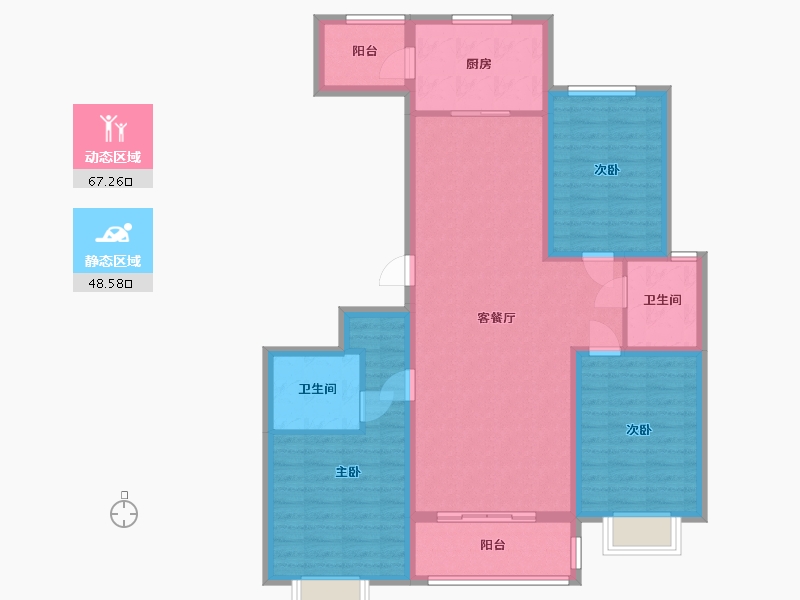 山西省-太原市-新县城-121.00-户型库-动静分区