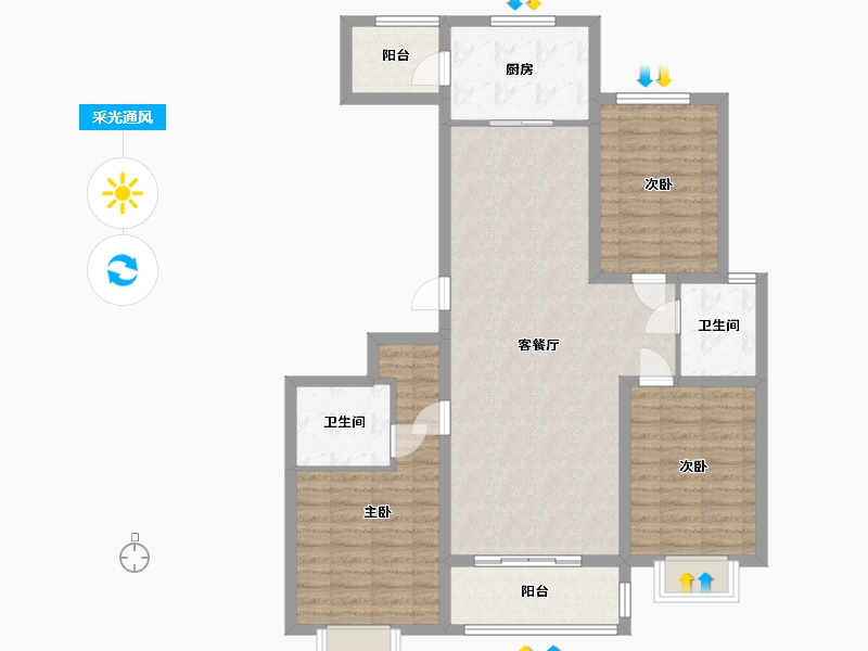 山西省-太原市-新县城-121.00-户型库-采光通风