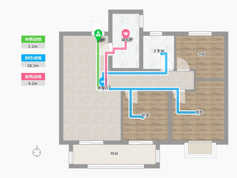 河北省-廊坊市-鸿坤理想城-5期-75.07-户型库-动静线