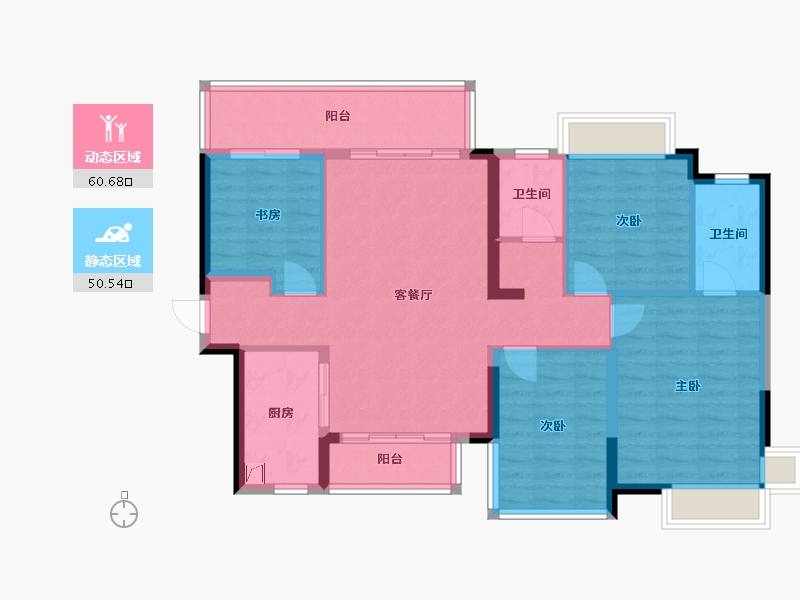 广西壮族自治区-柳州市-旭辉江来-106.65-户型库-动静分区