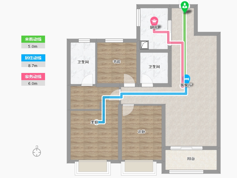 江苏省-无锡市-朗山-90.00-户型库-动静线