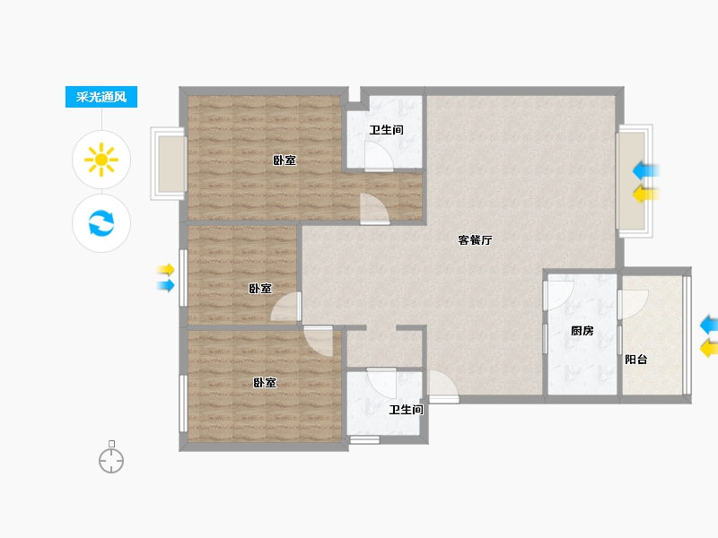 四川省-成都市-警官公寓-122.00-户型库-采光通风