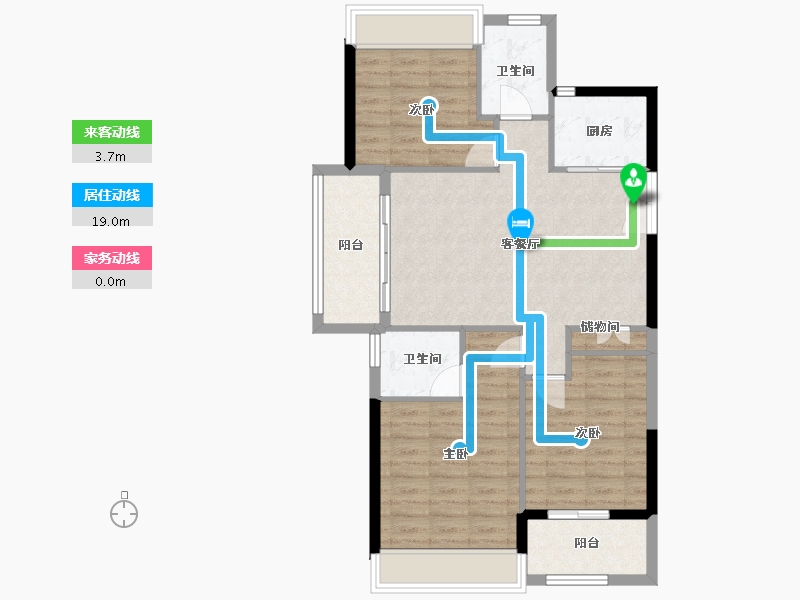 浙江省-温州市-九珑湖-86.00-户型库-动静线