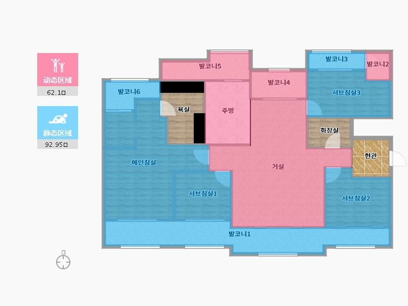 서울특별시-강서구-염창강변월드메르디앙-158.17-户型库-动静分区