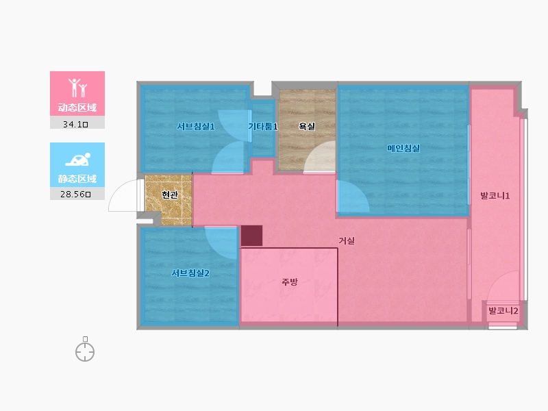 서울특별시-관악구-신림금호타운2차-62.70-户型库-动静分区