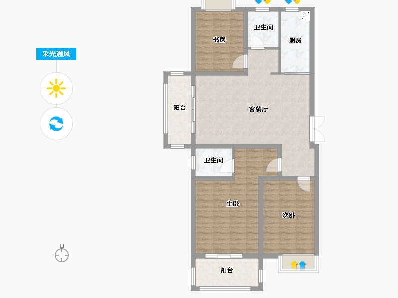 江苏省-连云港市-晟晖·香堤国际-102.15-户型库-采光通风