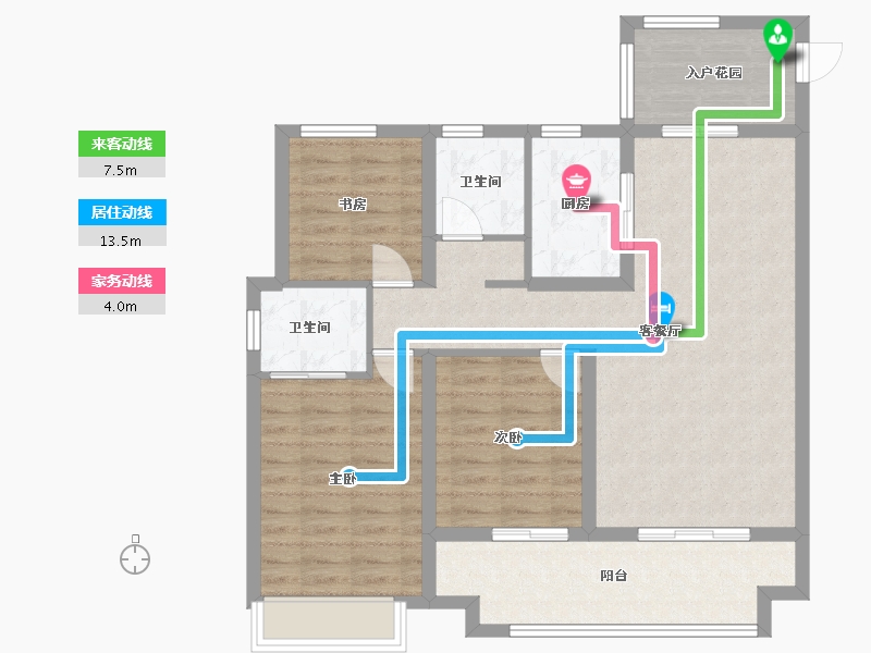 山东省-威海市-学仕名邸-94.50-户型库-动静线