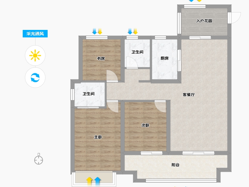 山东省-威海市-学仕名邸-94.50-户型库-采光通风