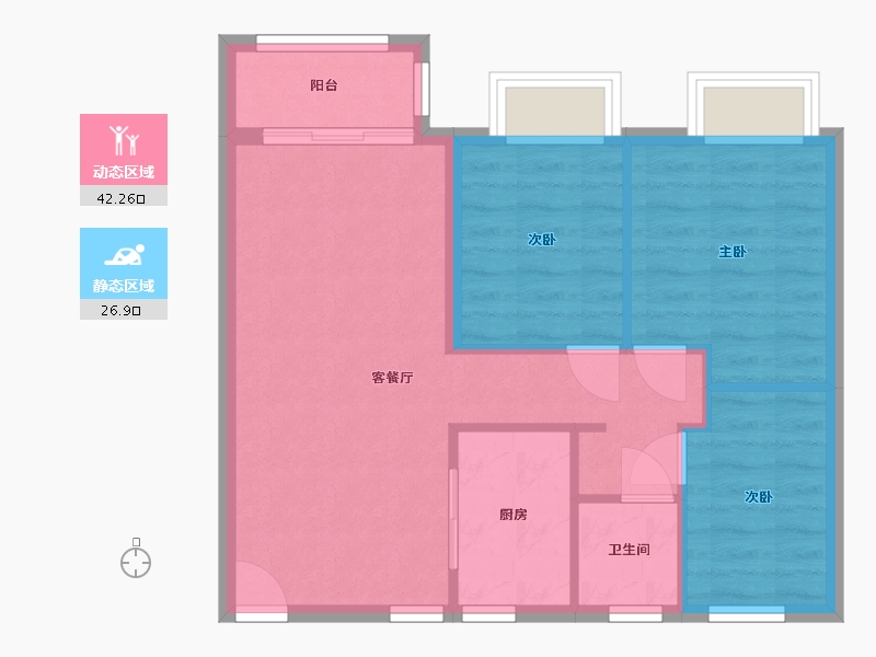 河北省-衡水市-富力桃李溪-70.00-户型库-动静分区