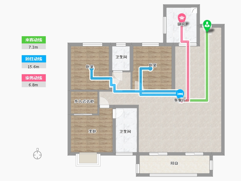 陕西省-宝鸡市-三迪锦云府-108.00-户型库-动静线