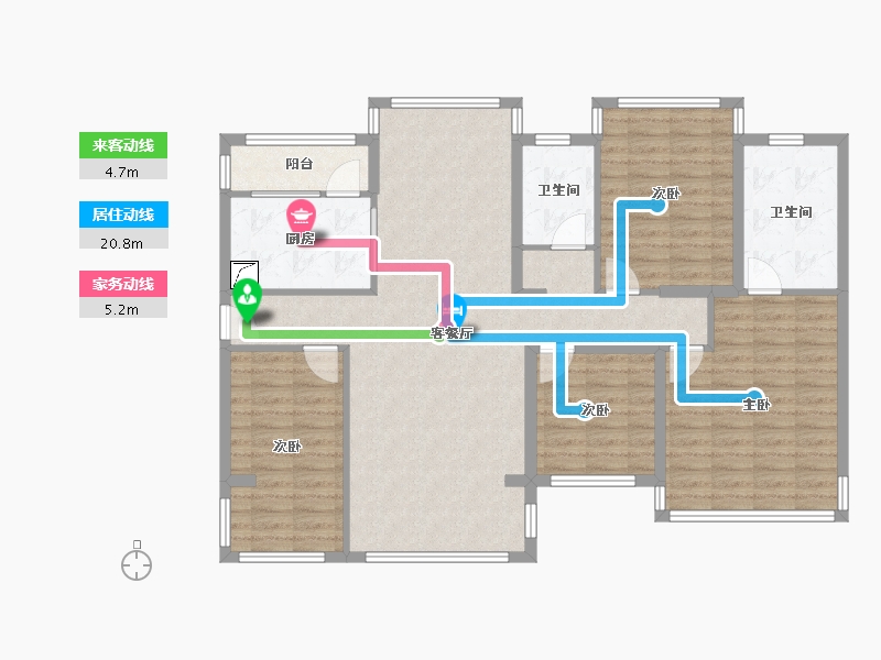 广西壮族自治区-南宁市-西班牙小镇-132.06-户型库-动静线