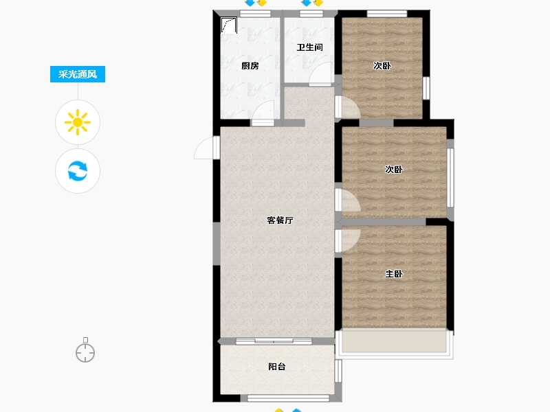 江苏省-连云港市-世纪凤凰城-85.53-户型库-采光通风