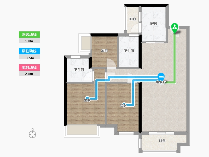 贵州省-遵义市-美的云熙府-89.00-户型库-动静线