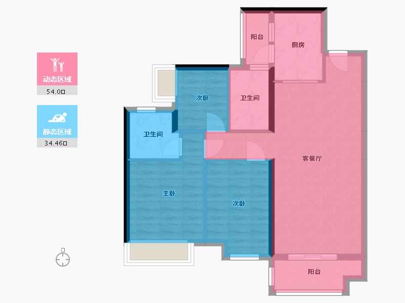 贵州省-遵义市-美的云熙府-89.00-户型库-动静分区