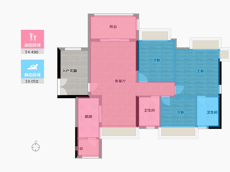 广东省-江门市-岭南印象-93.00-户型库-动静分区