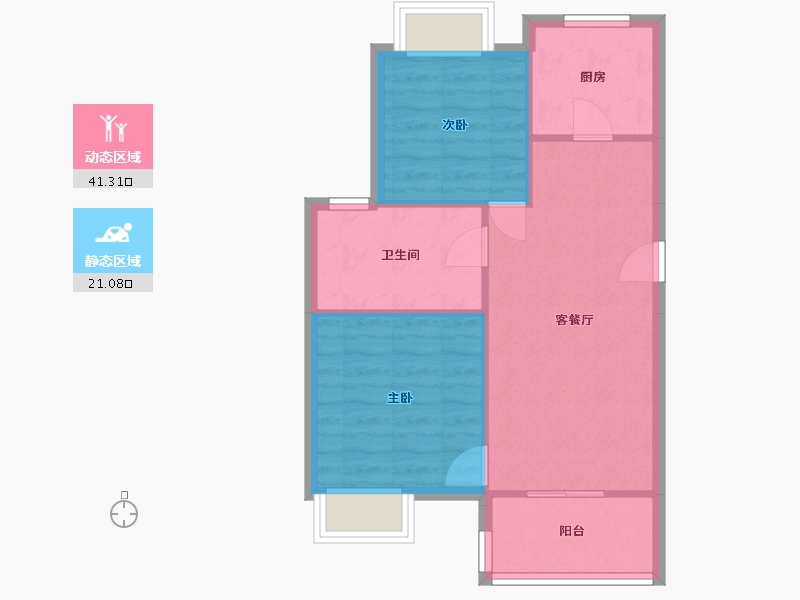 浙江省-嘉兴市-罗马都市-二期-75.00-户型库-动静分区