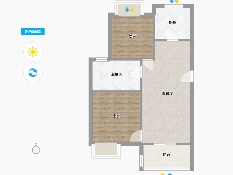 浙江省-嘉兴市-罗马都市-二期-75.00-户型库-采光通风