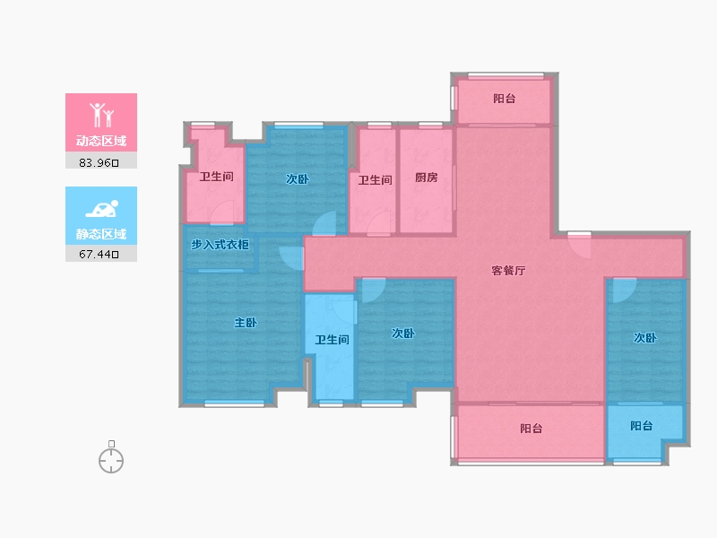 广东省-佛山市-保利碧桂园天汇-160.00-户型库-动静分区