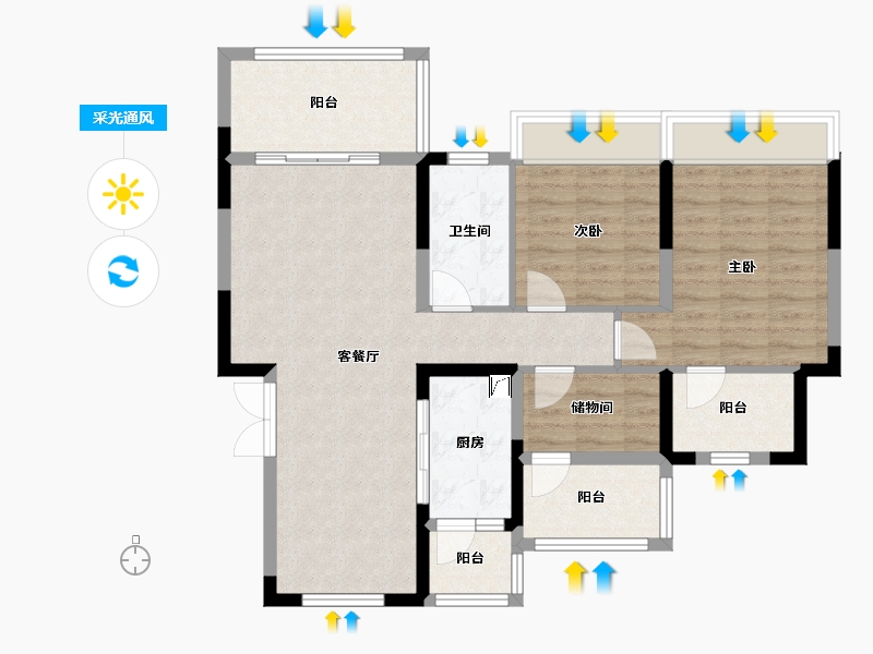 四川省-雅安市-西网·江湾城-95.17-户型库-采光通风