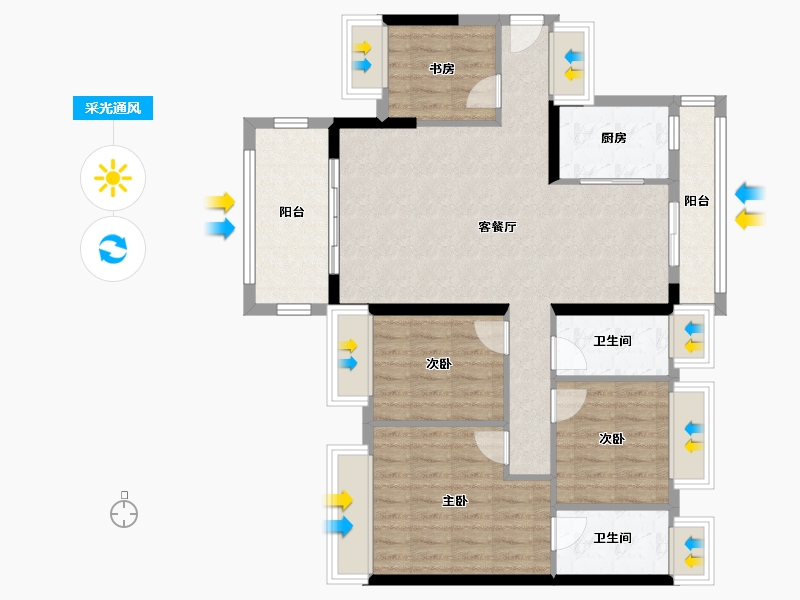 广东省-阳江市-御品缔景湾-99.18-户型库-采光通风