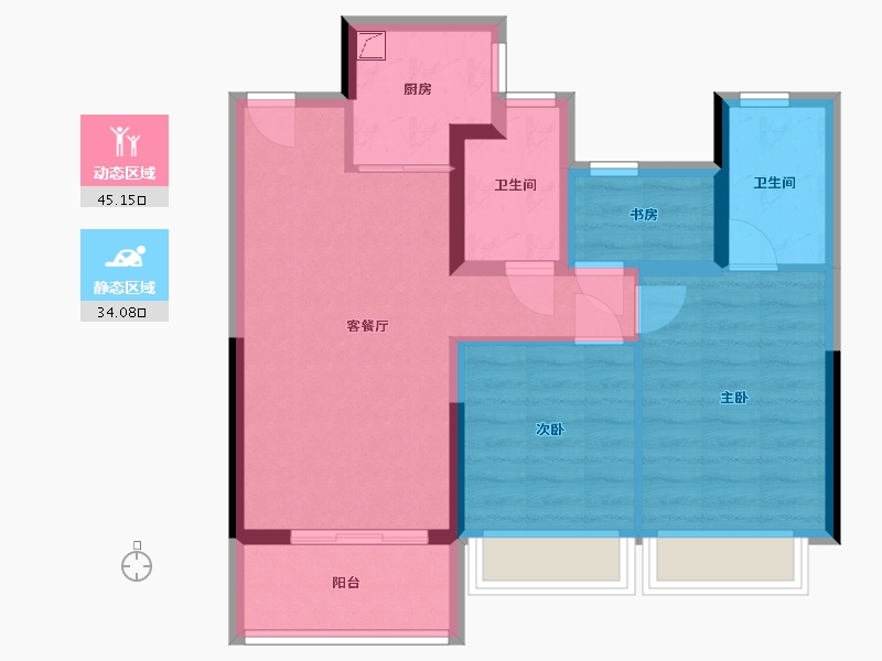 江苏省-苏州市-和风民筑-70.00-户型库-动静分区