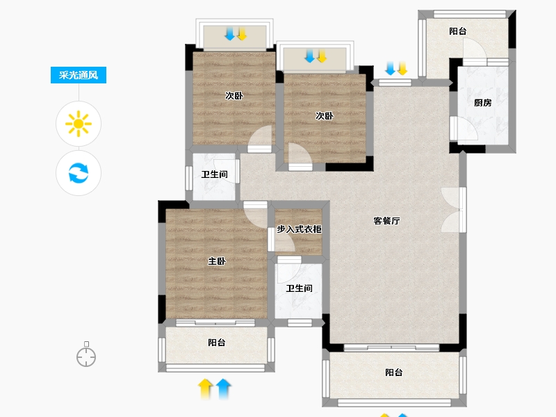 四川省-广安市-观澜梧桐郡-96.68-户型库-采光通风