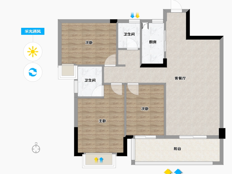 福建省-龙岩市-万星悦府-92.00-户型库-采光通风