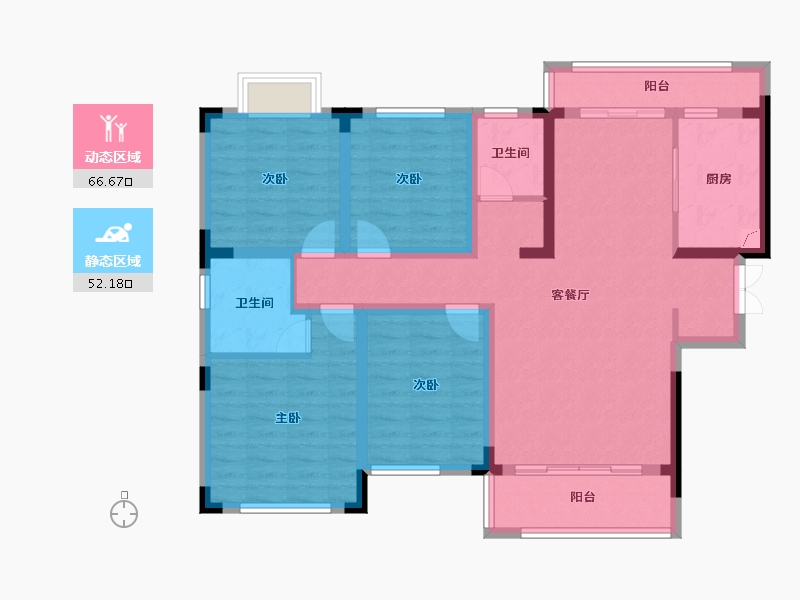 湖南省-长沙市-青竹湖曦园-114.89-户型库-动静分区