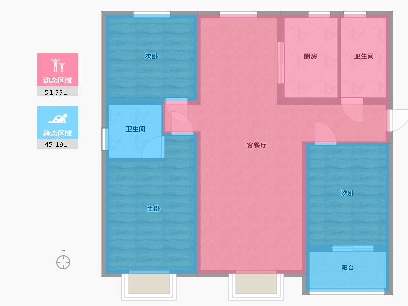 山西省-晋中市-德元府-96.77-户型库-动静分区