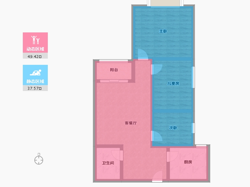 河南省-洛阳市-巨龙小区-B区-77.00-户型库-动静分区