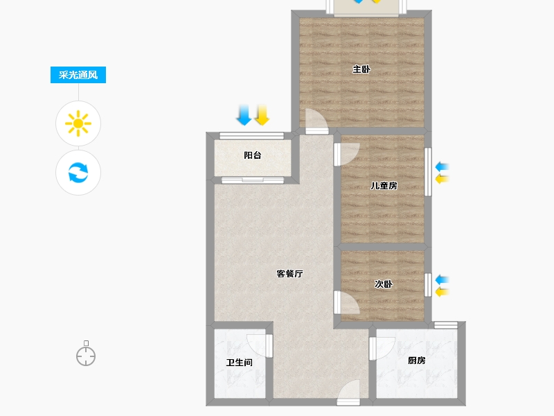 河南省-洛阳市-巨龙小区-B区-77.00-户型库-采光通风