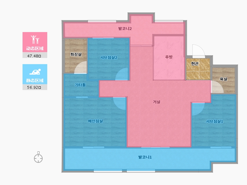 서울특별시-강남구-롯데캐슬프레미어-106.12-户型库-动静分区