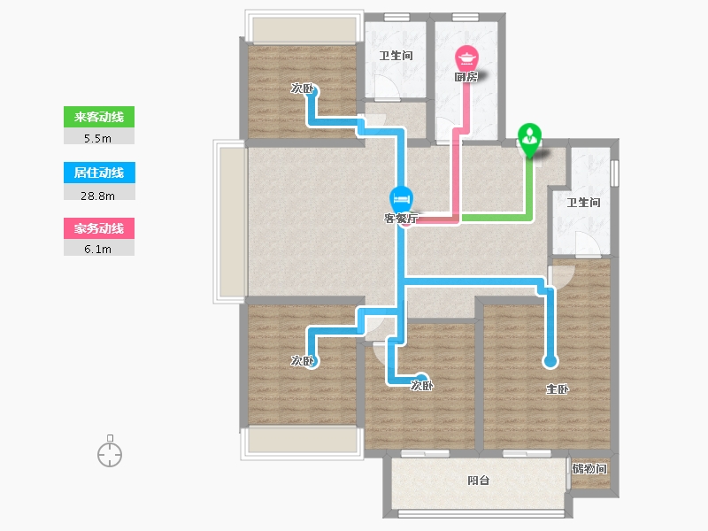 安徽省-宿州市-翰林公馆-133.00-户型库-动静线