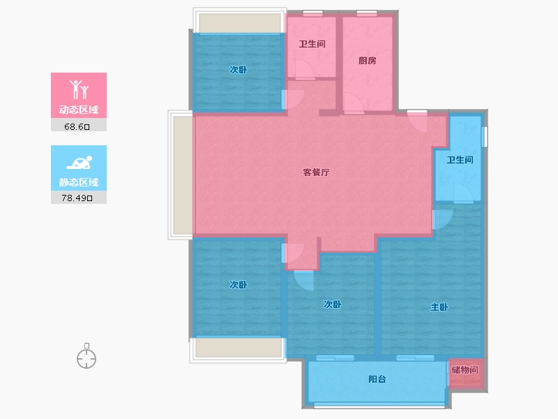 安徽省-宿州市-翰林公馆-133.00-户型库-动静分区