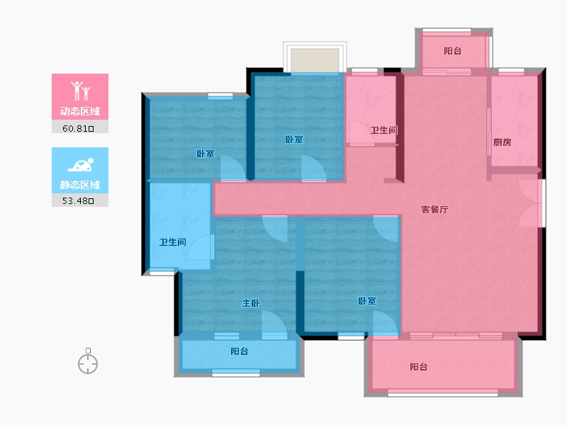 福建省-泉州市-中南天樾-102.60-户型库-动静分区