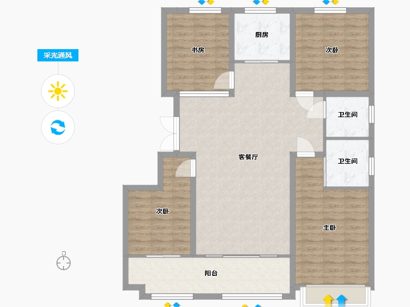 山东省-潍坊市-恒信宝通御园-138.00-户型库-采光通风