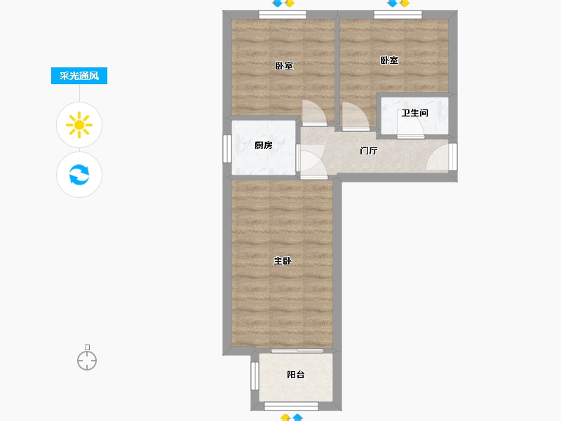 北京-北京市-明光村小区-45.00-户型库-采光通风