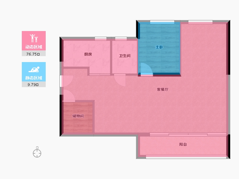 广东省-江门市-台山雅居乐花园-65.85-户型库-动静分区