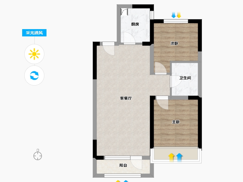 辽宁省-沈阳市-金沙巴黎花园-62.00-户型库-采光通风