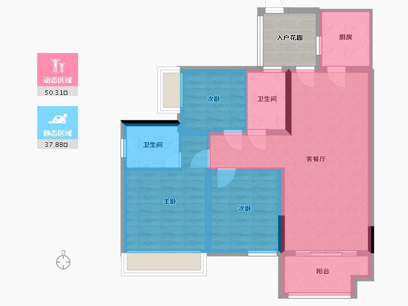 四川省-广元市-玫瑰华庭-107.00-户型库-动静分区