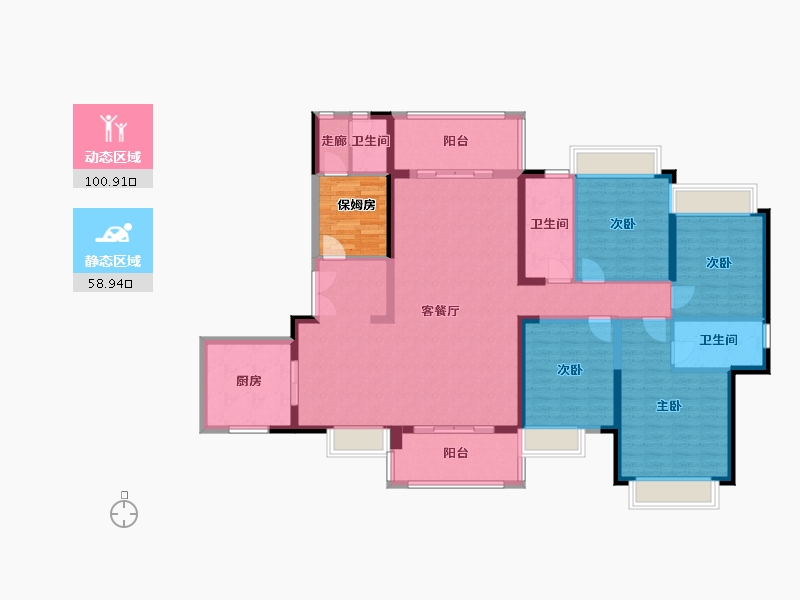 湖南省-长沙市-映悦星府-168.00-户型库-动静分区